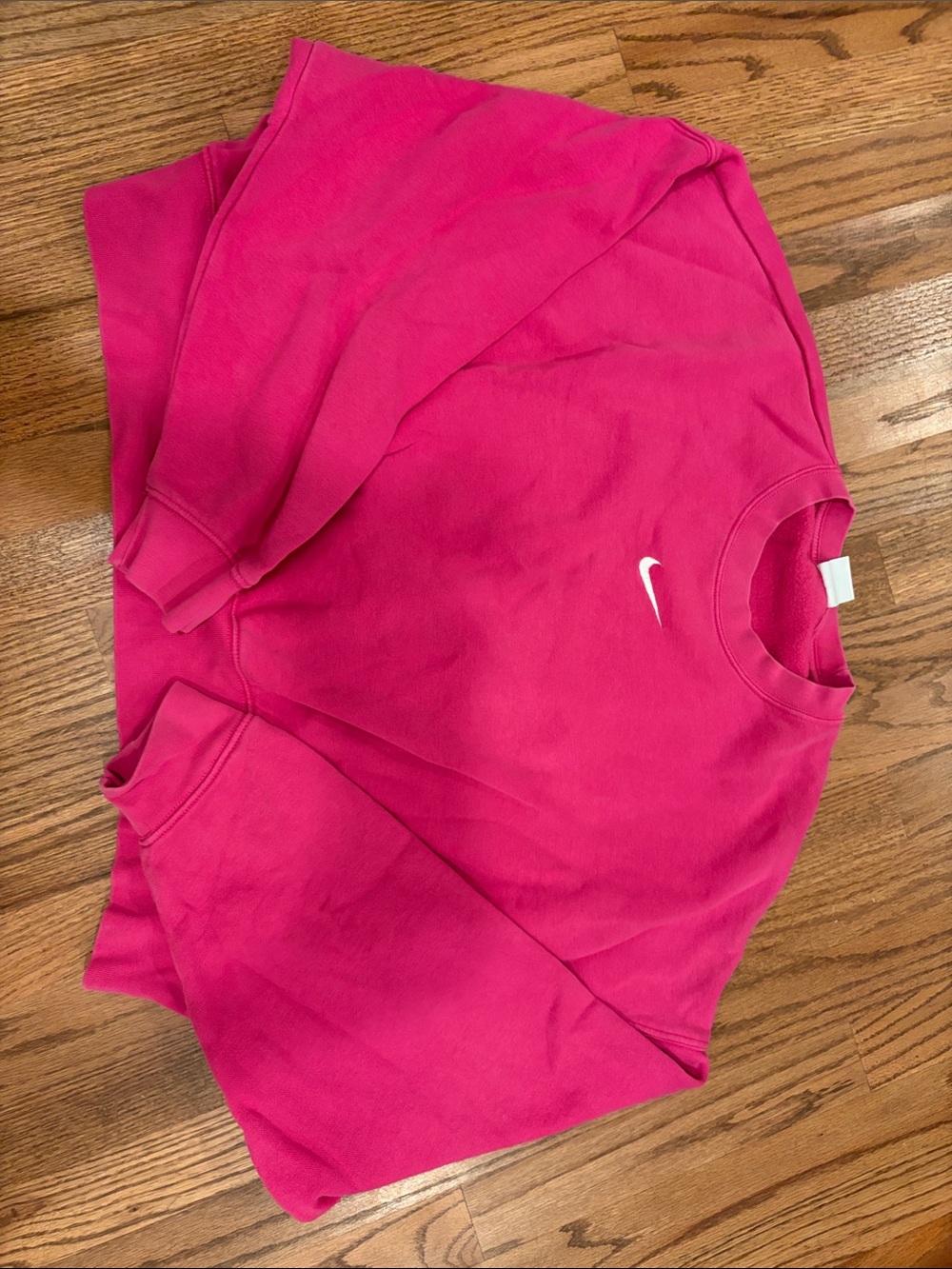 Nike Women's Hot Pink Crew Sweatshirt with White Swoosh